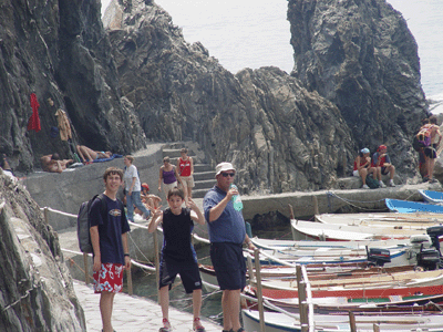 La plage � Manarola