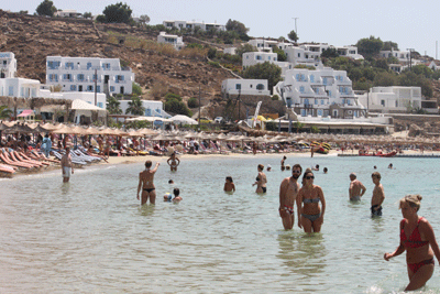Une des plages de Mykonos
