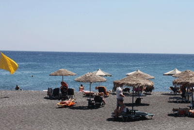 Une des plages visit�e, celle de Kamari