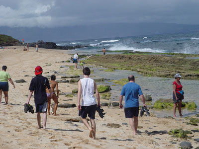 � l'assaut de la plage...